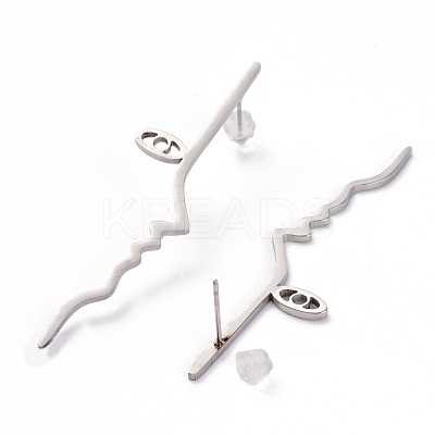 Unisex Fashion Stainless Steel Stud Earrings EJEW-H106-03P-1