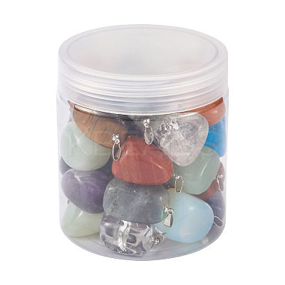 Natural & Synthetic Mixed Gemstone Pendants G-TA0001-11-1