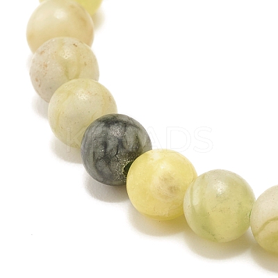 Natural Qinghua Jade Round Beaded Stretch Bracelet BJEW-JB07554-01-1