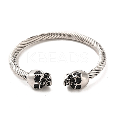 304 Stainless Steel Cuff Bangles BJEW-E094-22AS-1