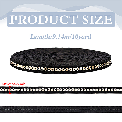 10 Yards Black Nylon Ribbon SRIB-WH0012-09A-1