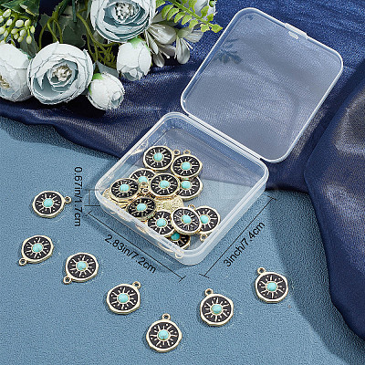 Rack Plating Alloy Enamel Pendants FIND-SC0003-84-1