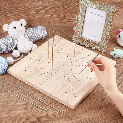 Wooden Crochet Blocking Board DIY-WH0387-22A-1