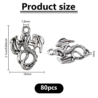 80Pcs Tibetan Style Alloy Pendants TIBE-DC0001-22-1