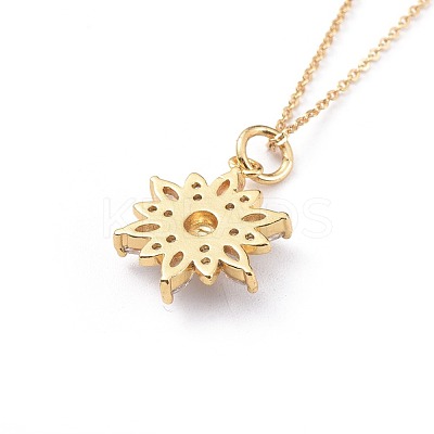 Brass Micro Pave Cubic Zirconia Pendant Necklaces NJEW-JN02523-M-1