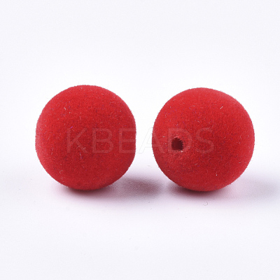 Flocky Acrylic Beads FIND-T046-40G-06-1