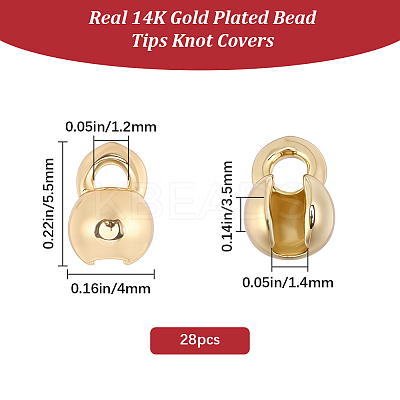 28Pcs Brass Crimp Beads FIND-BBC0005-08G-1