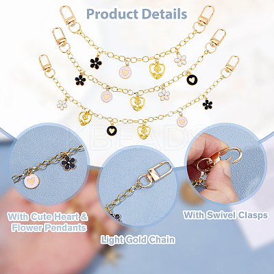 3Pcs Brass Cable Chains Bag Extender Chains HJEW-HS00049-1