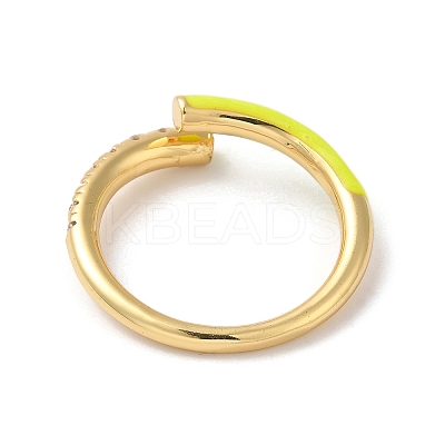Rack Plating Brass Cubic Zirconia Open Cuff Rings for Women RJEW-S407-04D-1