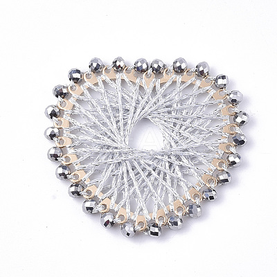Polyester Woven Big Pendant Decorations WOVE-T012-02-1