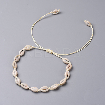 Cowrie Shell Choker Necklaces X-NJEW-JN02388-01-1