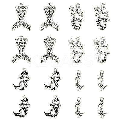 40Pcs 4 Styles Tibetan Style Alloy Pendants TIBEP-YW0002-03-1