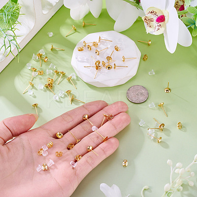 50Pcs Brass Earring Settings KK-TA0008-38B-1