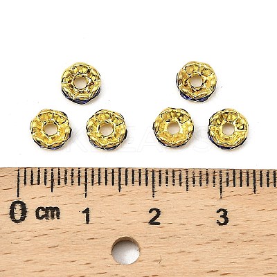 Brass Rhinestone Spacer Beads RB-A014-L6mm-05G-1