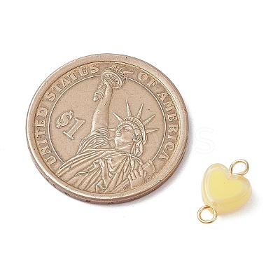 6Pcs 6 Colors Acrylic Bead in Bead Heart Connector Charms PALLOY-JF03342-01-1