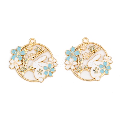 Rack Plating Alloy Enamel Pendants FIND-A040-05B-02G-1