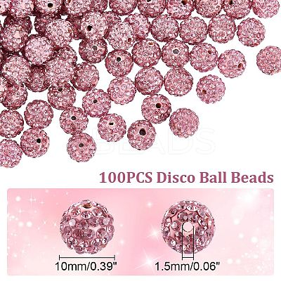 Pave Disco Ball Beads X1-RB-A130-10mm-23-1