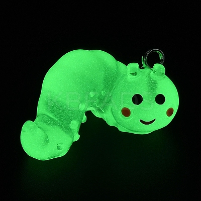 Luminous Transparent Resin Pendants RESI-E056-03P-02-1