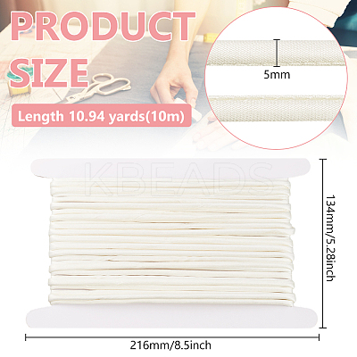 10M Round Satin Tape with Cotton Cord Inside OCOR-BC0007-35C-1
