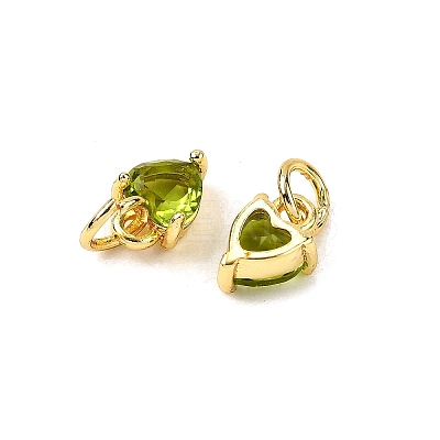 Brass Micro Pave Cubic Zirconia Charms KK-P192-08-G12-1