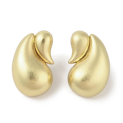 Teardrop Brass Stud Earrings for Women EJEW-Q389-03A-G-1