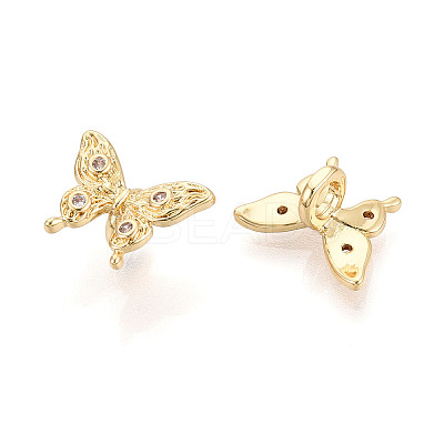 Brass Micro Pave Cubic Zirconia Beads KK-N276-07G-1