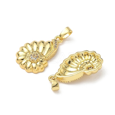 Brass Micro Pave Cubic Zirconia Pendants KK-I371-13G-1