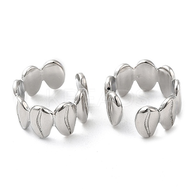Rack Plating Brass Leaf Cuff Earrings EJEW-E290-07P-1