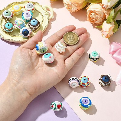 17Pcs 17 Colors Hand Painted Acrylic with Enamel Beads MACR-CJ0002-30-1