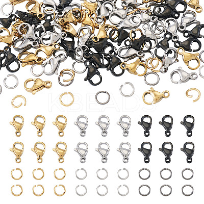 60Pcs 304 Stainless Steel Lobster Claw Clasps STAS-TA0001-46A-1