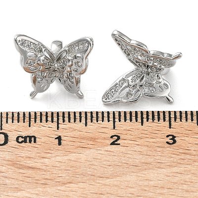 Rack Plating Brass Clear Cubic Zirconia Pendants KK-B078-03P-1