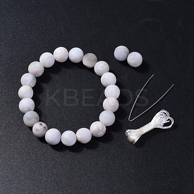 Natural Agate Beads Stretch Bracelets BJEW-JB04173-15-1