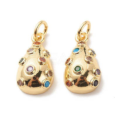Brass Micro Pave Colorful Cubic Zirconia Pendants LS-KK-G420-26G-1