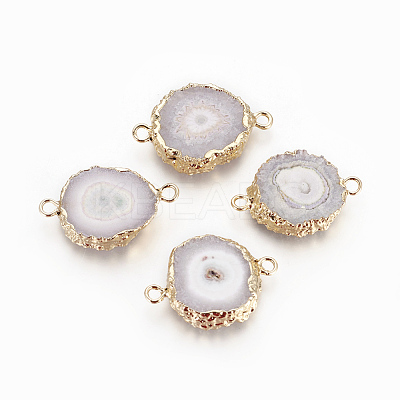 Natural Dyed Quartz Links connectors G-P399-A09-1