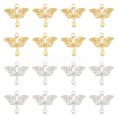 12Pcs 2 Colors Ion Plating(IP) 304 Stainless Steel Pendants STAS-UN0045-04-1
