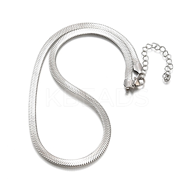 Non-Tarnish 201 Stainless Steel Herringbone Chain Necklaces X-NJEW-M187-06P-1