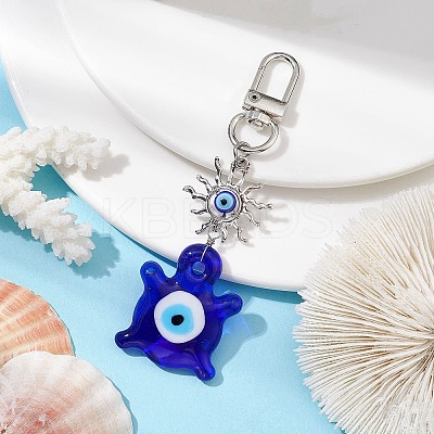 Evil Eye Lampwork Pendant Decorations HJEW-JM01996-01-1