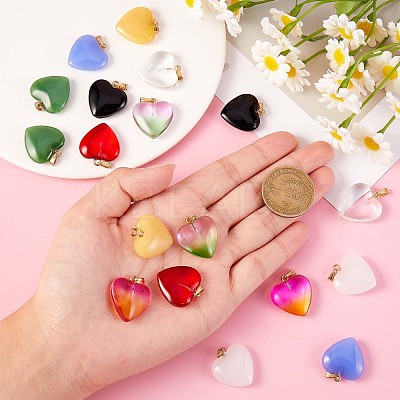 27Pcs 9 Colors Glass Pendants JX244A-1