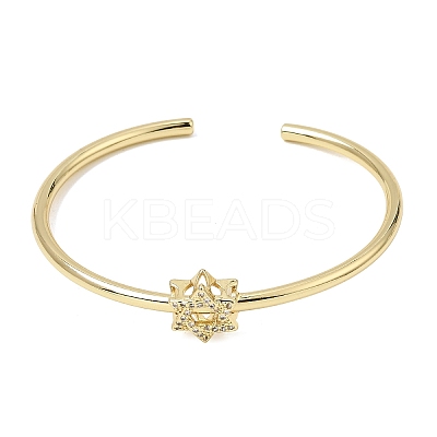 Brass Micro Pave Clear Cubic Zirconia Cuff Bangles for Women KK-CBAED06-08A-G-1