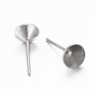 Non-Tarnish 304 Stainless Steel Stud Earring Settings STAS-H403-02P-B-1