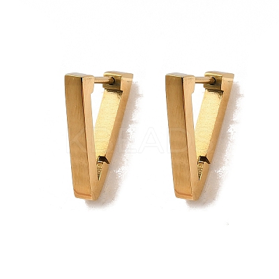 304 Stainless Steel Triangle Hoop Earrings EJEW-P324-01G-1