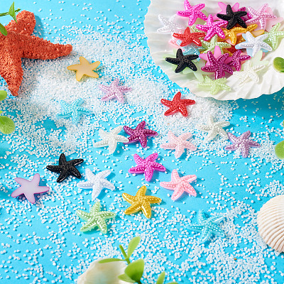 120Pcs 12 Colors Opaque Resin Sea Animals Cabochons CRES-TA0001-30-1
