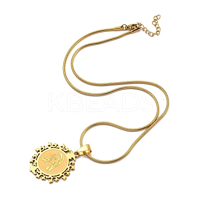 Virgin Mary Pendant Necklaces LS-NJEW-S422-02G-1