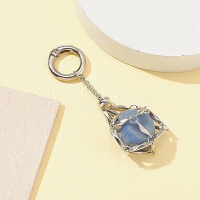 304 Stainless Steel Macrame Pouch Empty Stone Holder Pendant Decoration HJEW-JM01184-02-1