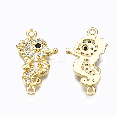 Brass Micro Pave Cubic Zirconia Links Connectors ZIRC-N039-114B-NF-1