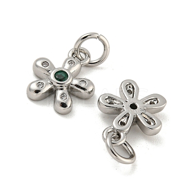 Brass Micro Pave Cubic Zirconia Pendants KK-G490-28A-P-1