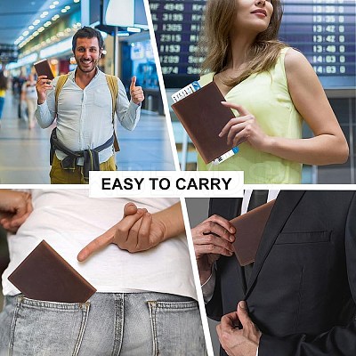 Rectangle Leather Travel Passport Wallet Cover AJEW-WH20007-02B-1