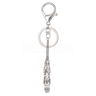 304 Stainless Steel Braided Macrame Pouch Empty Stone Holder for Keychain KEYC-JKC00530-02-1
