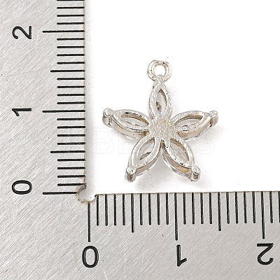 Rack Plating Brass Clear Cubic Zirconia Pendants KK-P277-21P-1