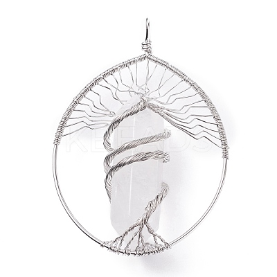 Natural Quartz Crystal Big Pendants G-F702-02P-1